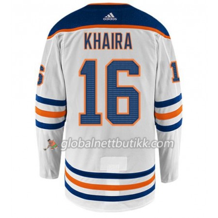 Edmonton Oilers Hockeydrakt JUJHAR KHAIRA 16 Hvit Adidas Authentic - Herre